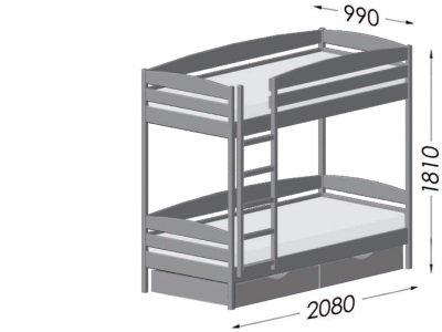 размеры кровати Estella Duet Plus