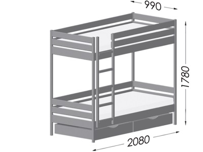 размеры кровати Estella Duet